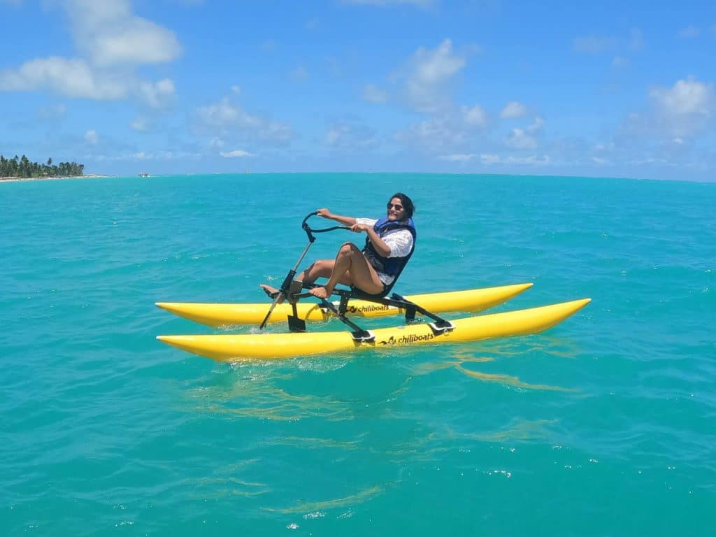 bicicleta aquática em maragogi