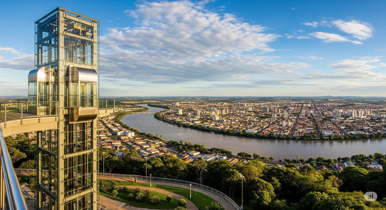 Elevador Panorâmico Alto do Mirante, Piracicaba na Serra do Itaqueri