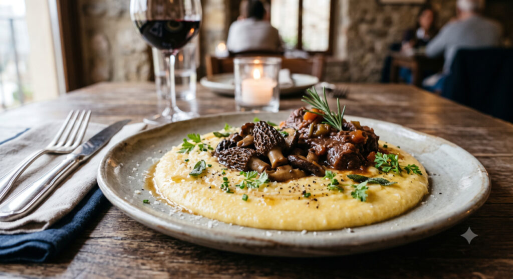 polenta com cogumelos
